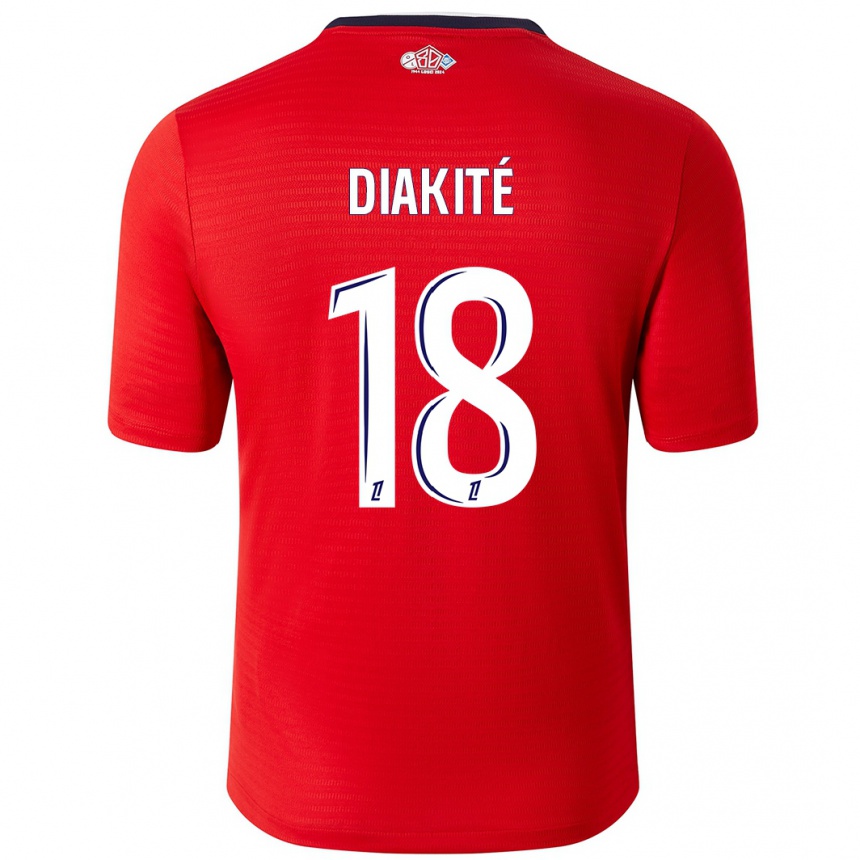 Kids Football Bafodé Diakité #18 Red White Home Jersey 2024/25 T-Shirt