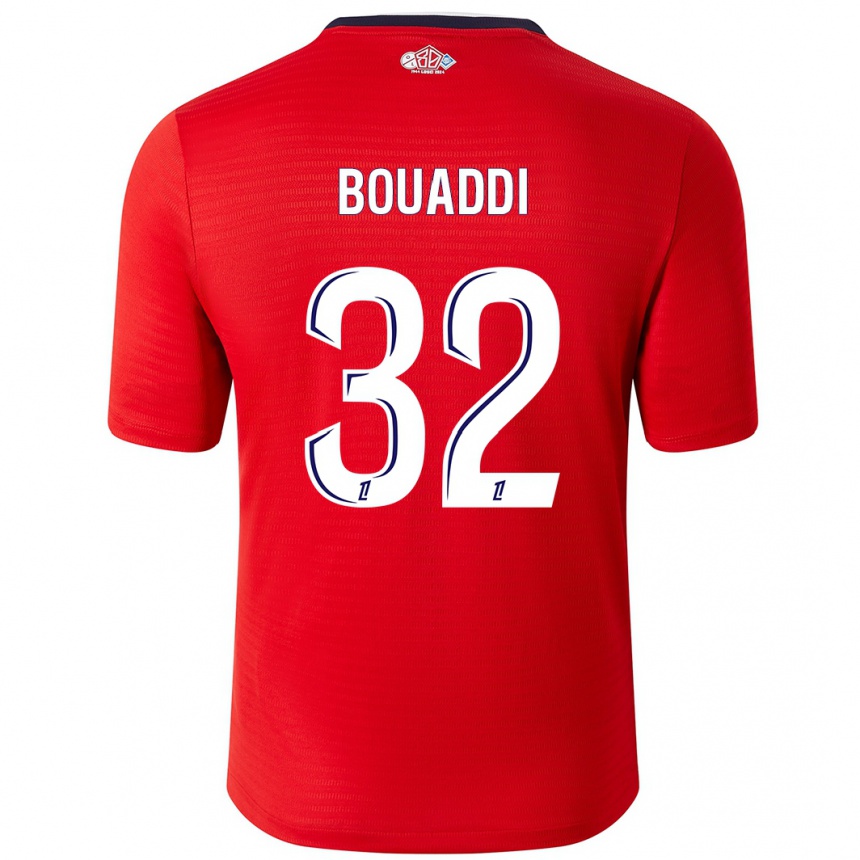 Kids Football Ayyoub Bouaddi #32 Red White Home Jersey 2024/25 T-Shirt