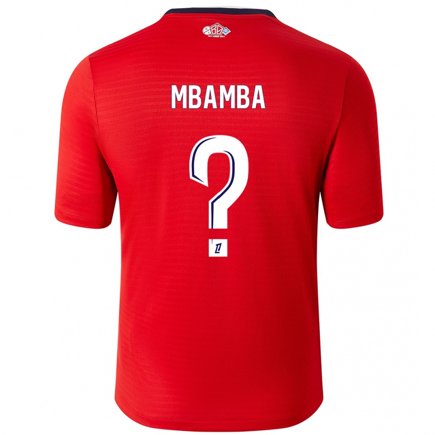 Kids Football Lucas Mbamba #0 Red White Home Jersey 2024/25 T-Shirt