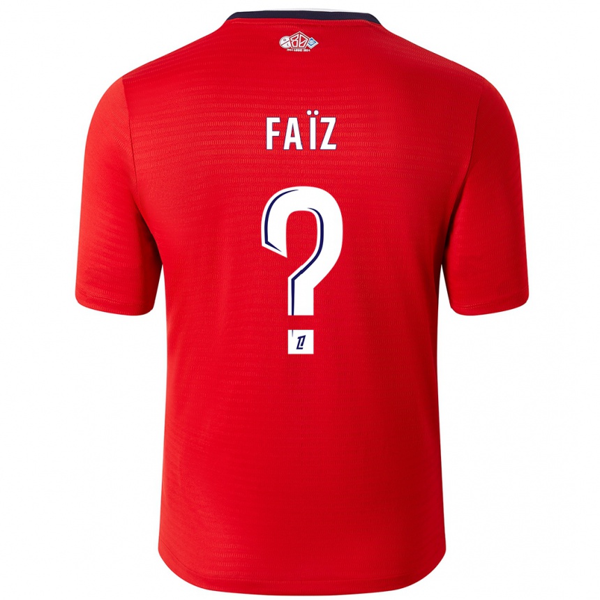 Kids Football Adame Faïz #0 Red White Home Jersey 2024/25 T-Shirt