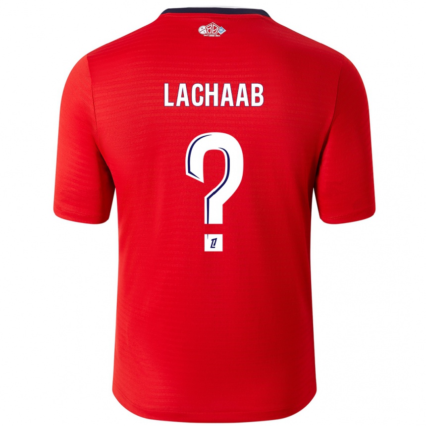 Kids Football Younes Lachaab #0 Red White Home Jersey 2024/25 T-Shirt