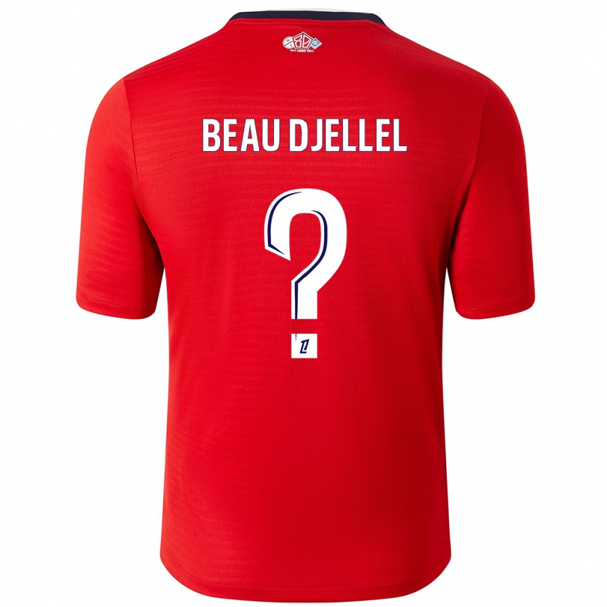 Kids Football Yanis Beau Djellel #0 Red White Home Jersey 2024/25 T-Shirt