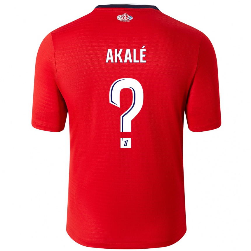 Kids Football Ruben Akalé #0 Red White Home Jersey 2024/25 T-Shirt