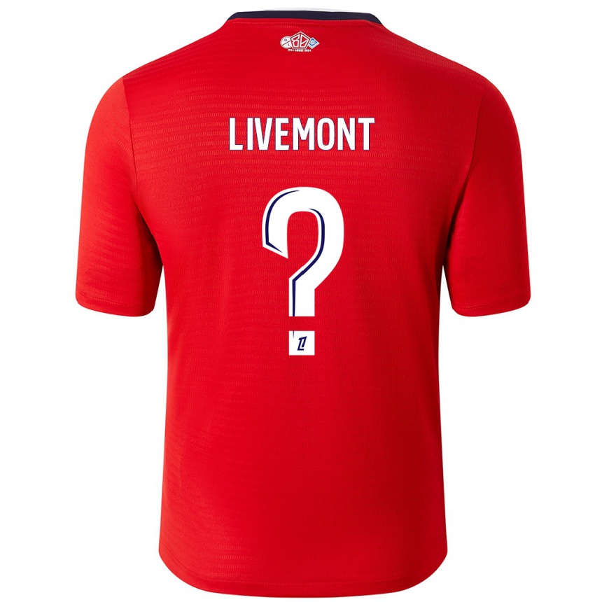 Kids Football Antoine Livemont #0 Red White Home Jersey 2024/25 T-Shirt