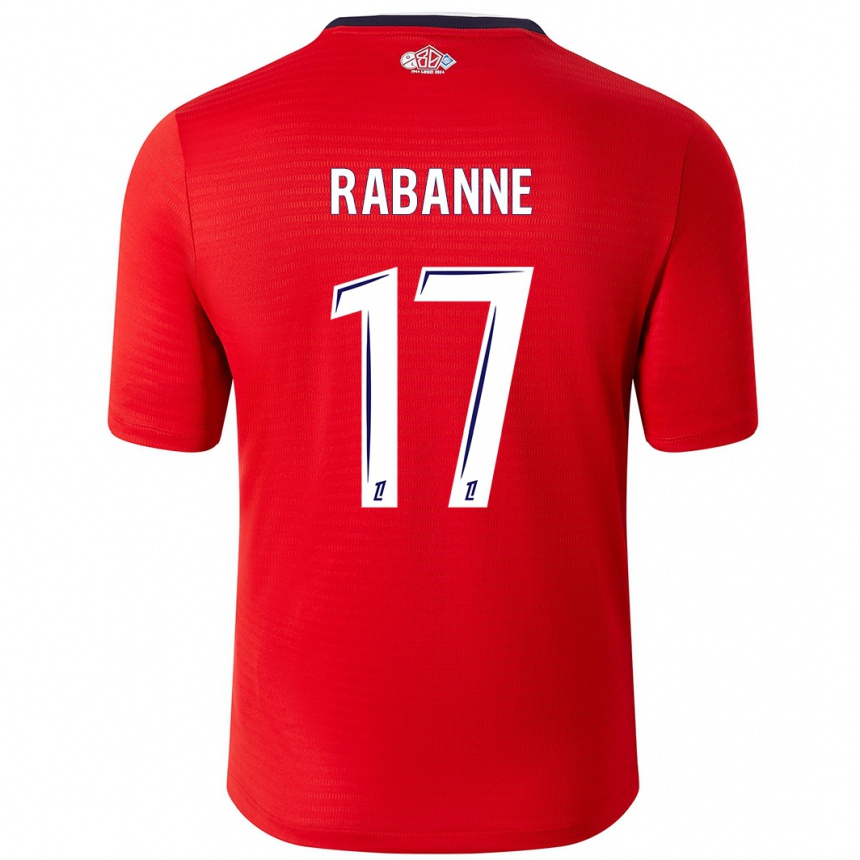 Kids Football Julie Rabanne #17 Red White Home Jersey 2024/25 T-Shirt