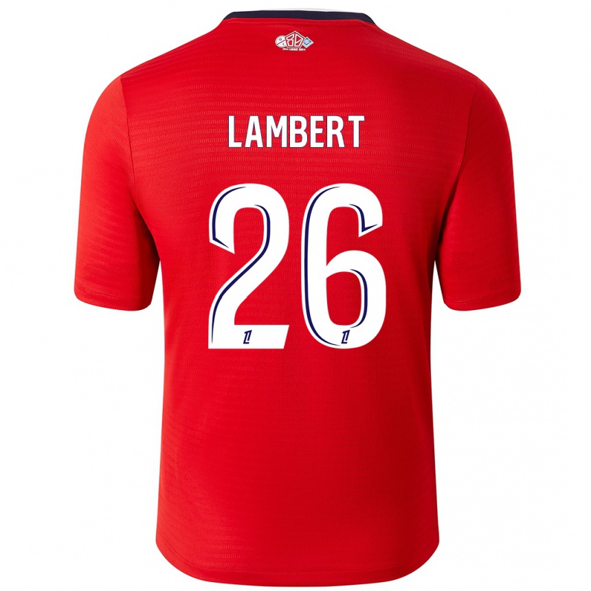 Kids Football Anaïs Lambert #26 Red White Home Jersey 2024/25 T-Shirt