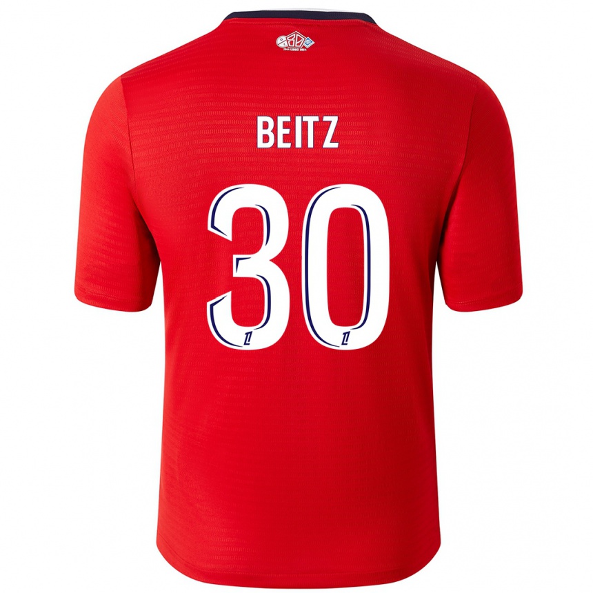 Kids Football Taylor Beitz #30 Red White Home Jersey 2024/25 T-Shirt