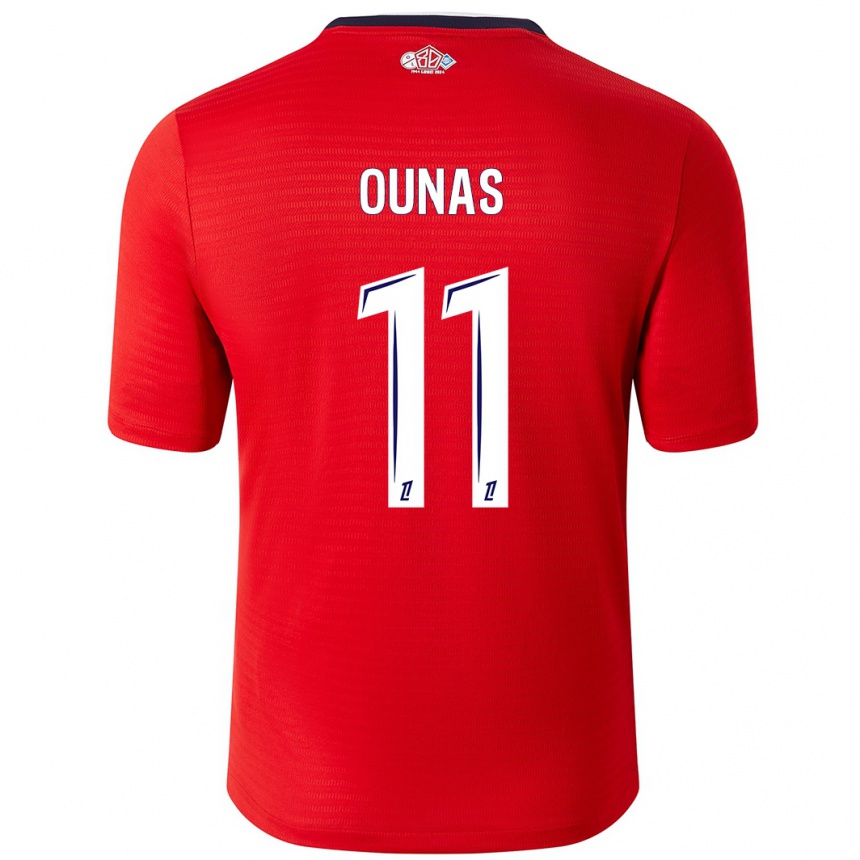 Kids Football Adam Ounas #11 Red White Home Jersey 2024/25 T-Shirt