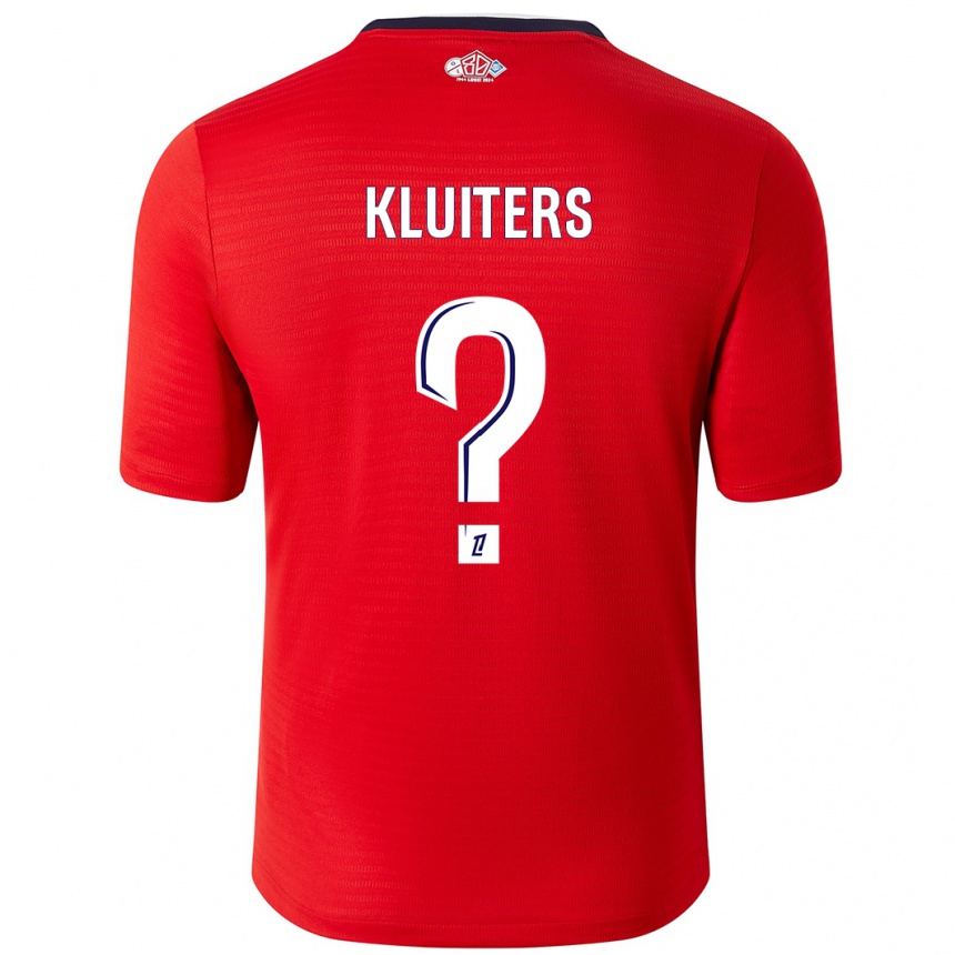 Kids Football Luuk Kluiters #0 Red White Home Jersey 2024/25 T-Shirt