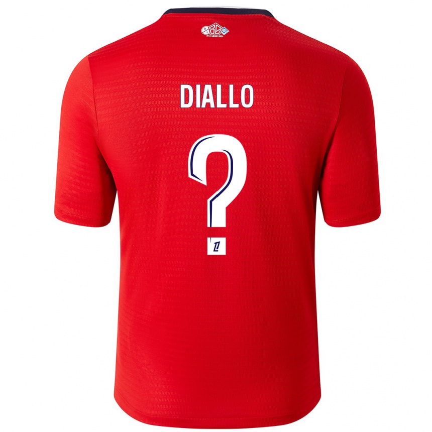 Kids Football Alpha Diallo #0 Red White Home Jersey 2024/25 T-Shirt