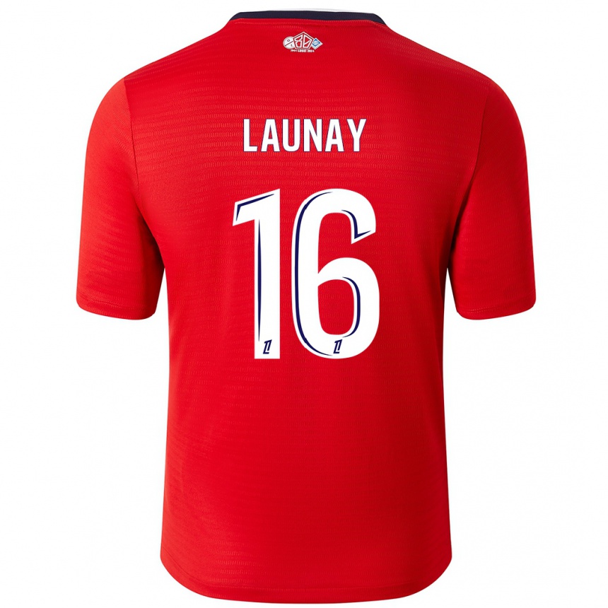 Kids Football Elisa Launay #16 Red White Home Jersey 2024/25 T-Shirt