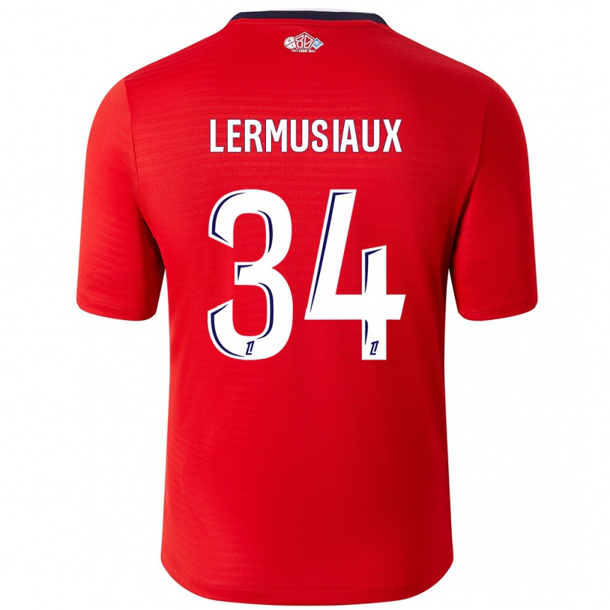 Kids Football Chrystal Lermusiaux #34 Red White Home Jersey 2024/25 T-Shirt