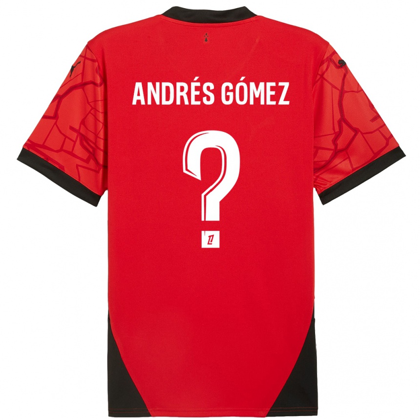 Kids Football Carlos Andrés Gómez #0 Red Black Home Jersey 2024/25 T-Shirt