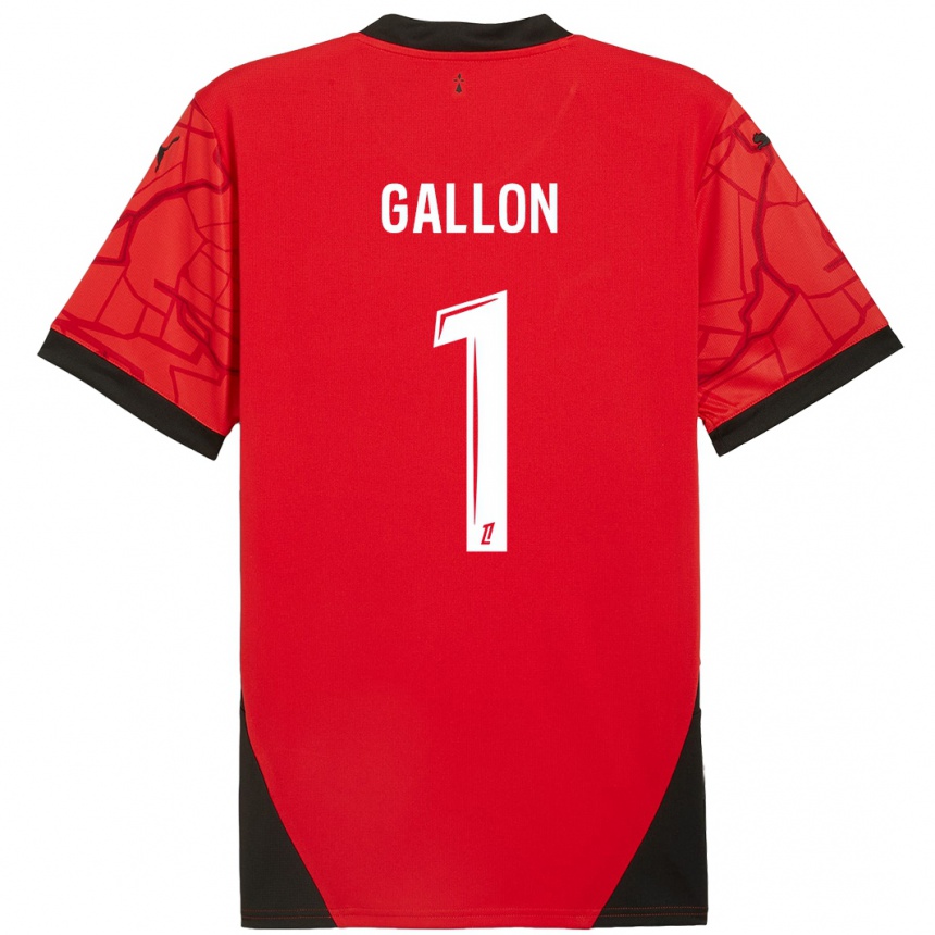 Kids Football Gauthier Gallon #1 Red Black Home Jersey 2024/25 T-Shirt