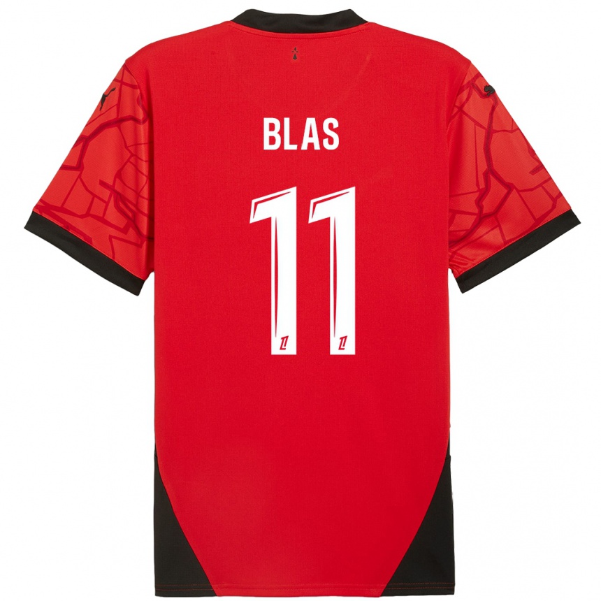 Kids Football Ludovic Blas #11 Red Black Home Jersey 2024/25 T-Shirt