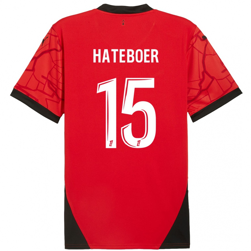 Kids Football Hans Hateboer #15 Red Black Home Jersey 2024/25 T-Shirt