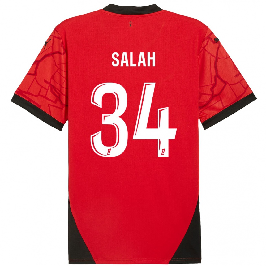 Kids Football Ibrahim Salah #34 Red Black Home Jersey 2024/25 T-Shirt