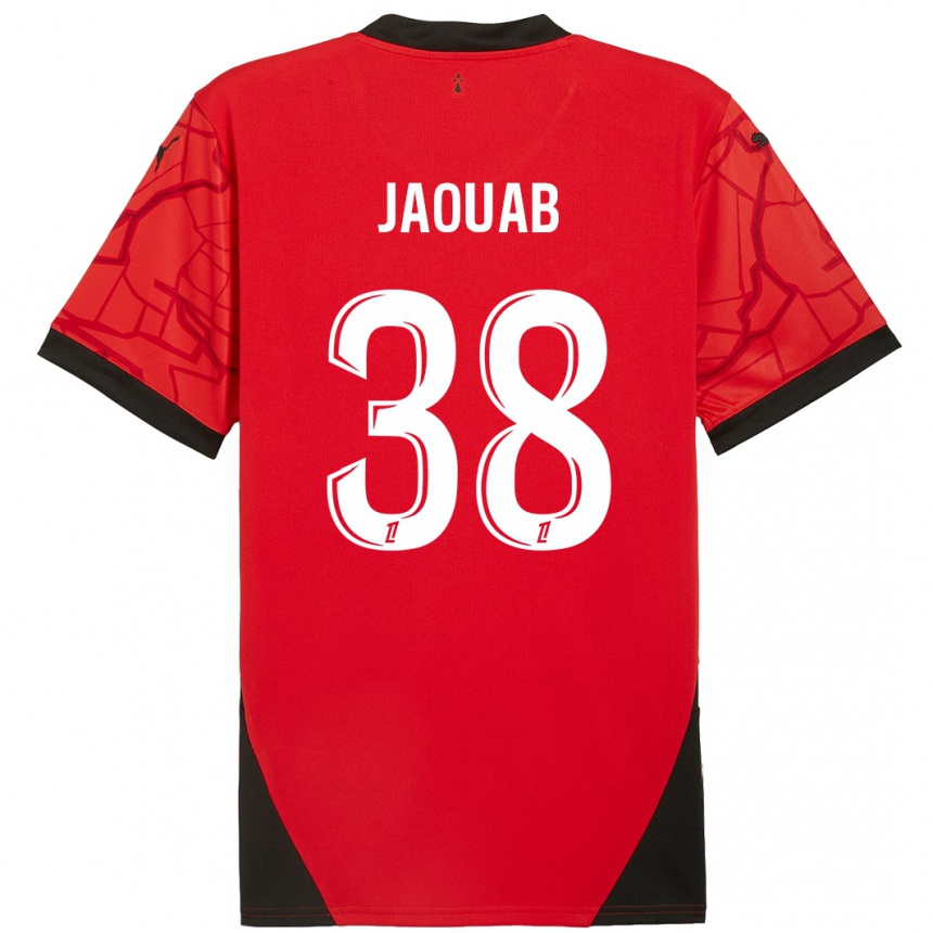 Kids Football Mohamed Jaouab #38 Red Black Home Jersey 2024/25 T-Shirt