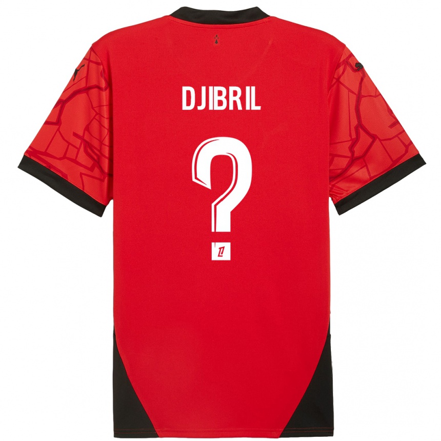 Kids Football Djibril Diallo #0 Red Black Home Jersey 2024/25 T-Shirt