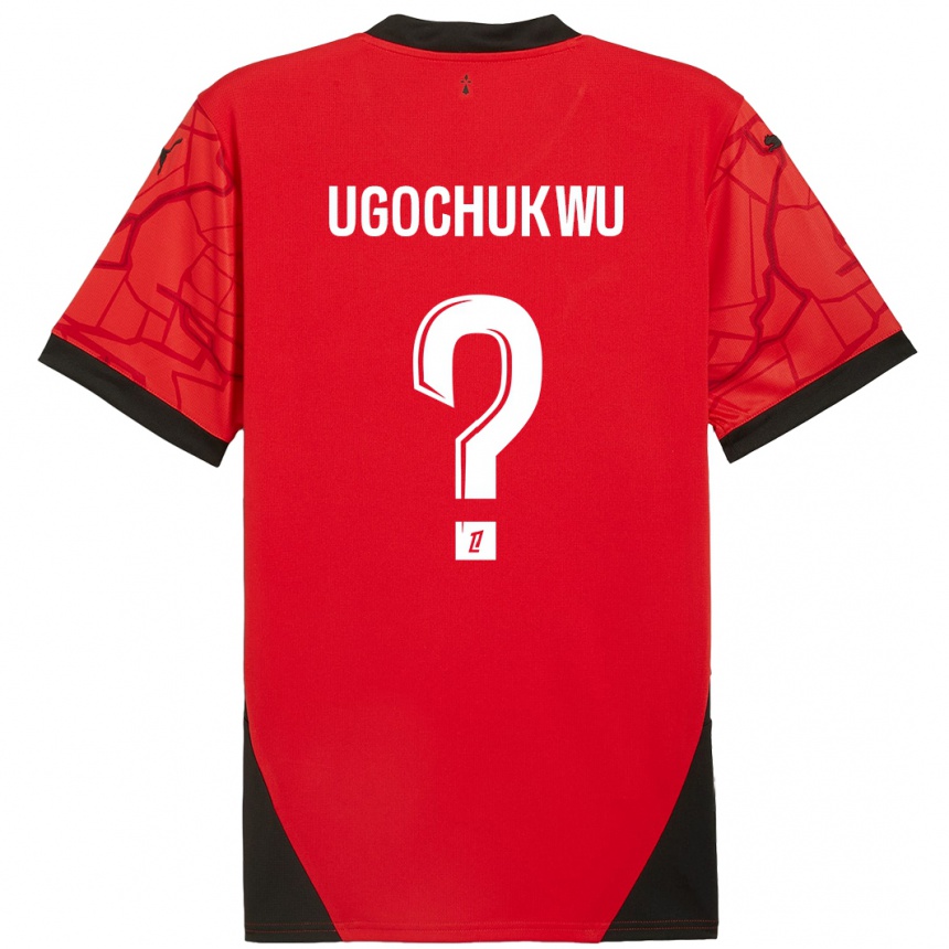 Kids Football Chibuike Ugochukwu #0 Red Black Home Jersey 2024/25 T-Shirt