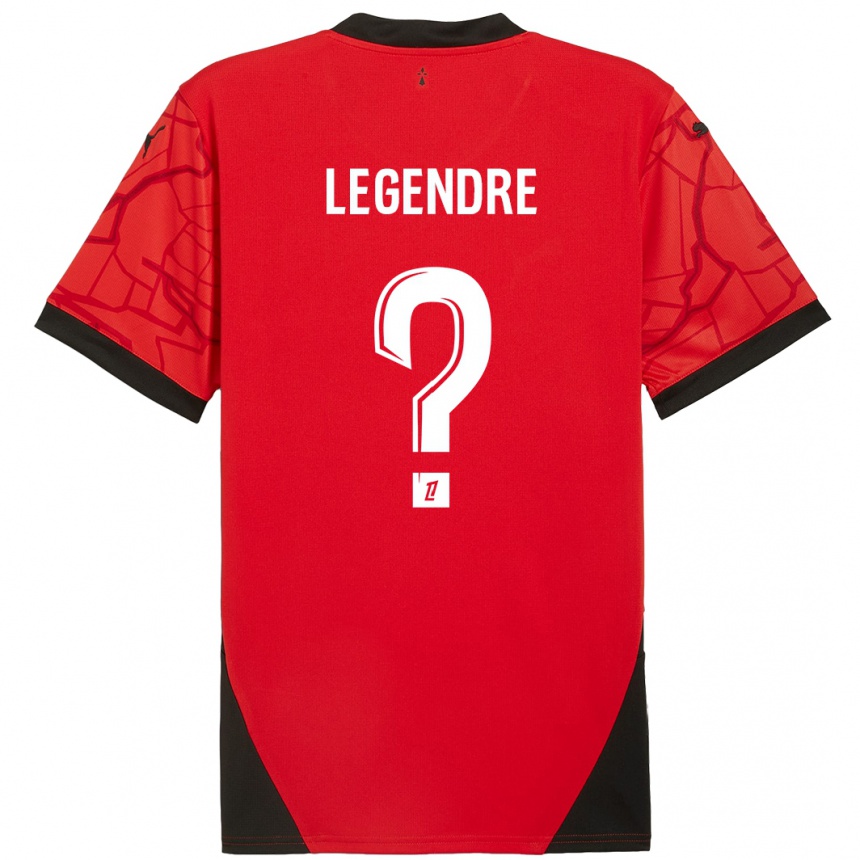 Kids Football Elias Legendre Quiñonez #0 Red Black Home Jersey 2024/25 T-Shirt