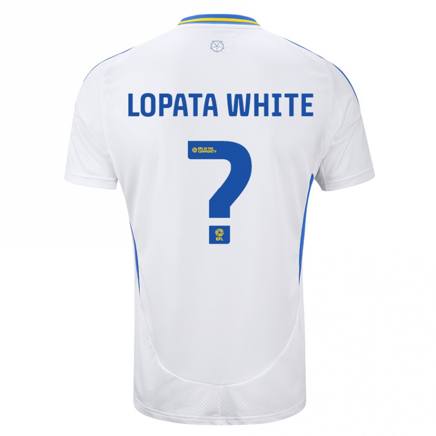 Kids Football Reuben Lopata-White #0 White Blue Home Jersey 2024/25 T-Shirt