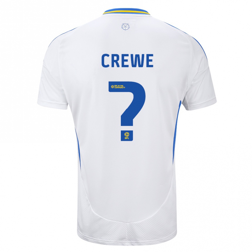 Kids Football Charlie Crewe #0 White Blue Home Jersey 2024/25 T-Shirt