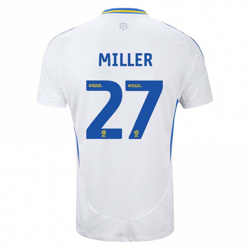 Kids Football Amari Miller #27 White Blue Home Jersey 2024/25 T-Shirt