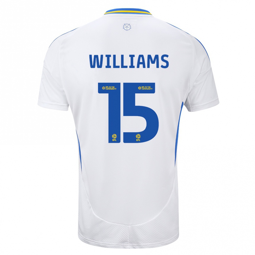 Kids Football Paige Williams #15 White Blue Home Jersey 2024/25 T-Shirt