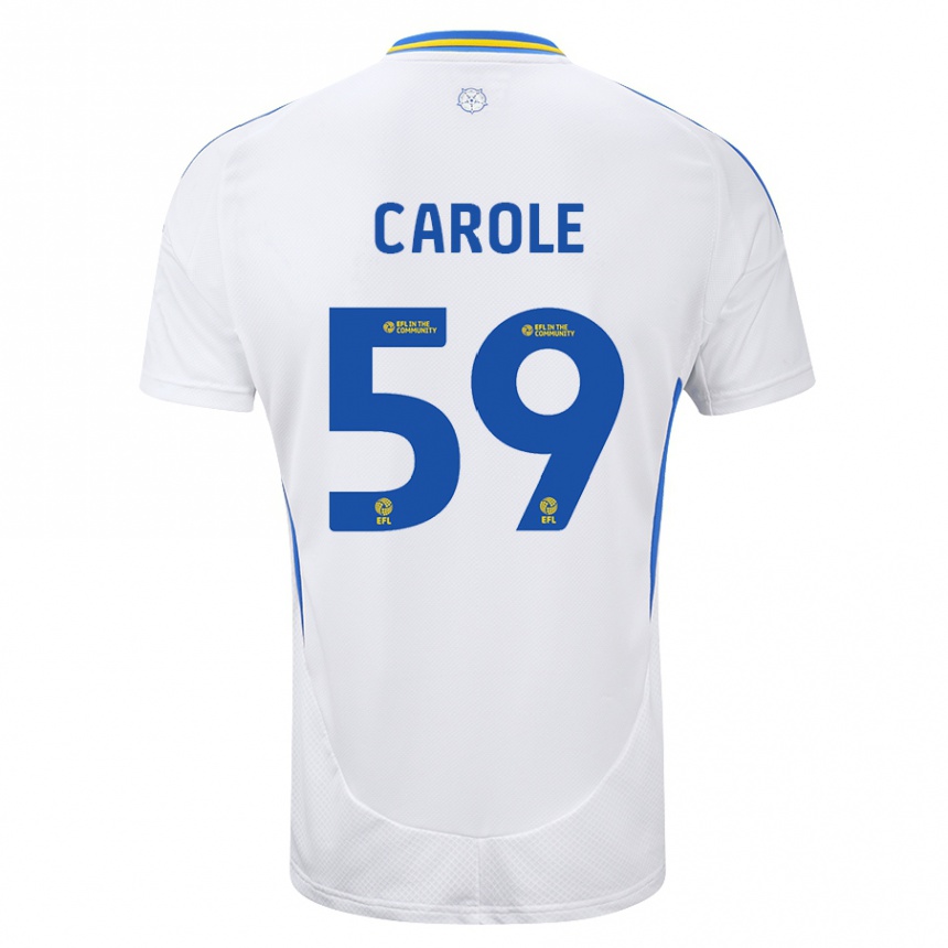 Kids Football Keenan Carole #59 White Blue Home Jersey 2024/25 T-Shirt