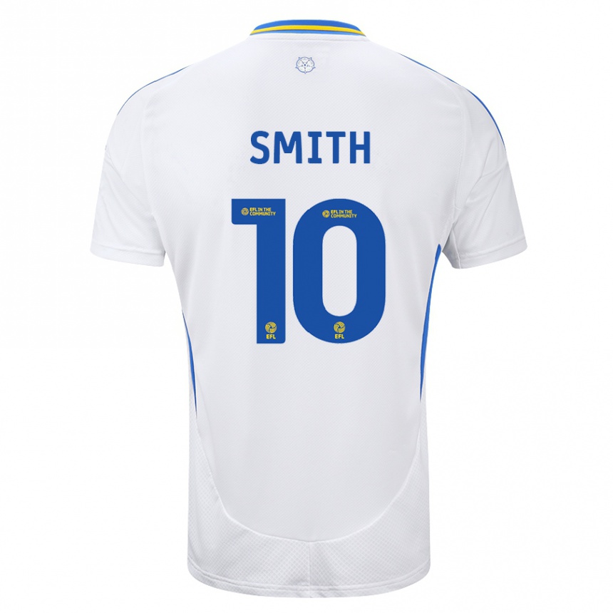 Kids Football Kathryn Smith #10 White Blue Home Jersey 2024/25 T-Shirt