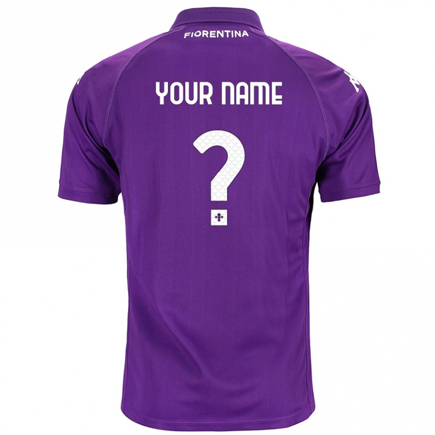 Kids Football Your Name #0 Purple Home Jersey 2024/25 T-Shirt