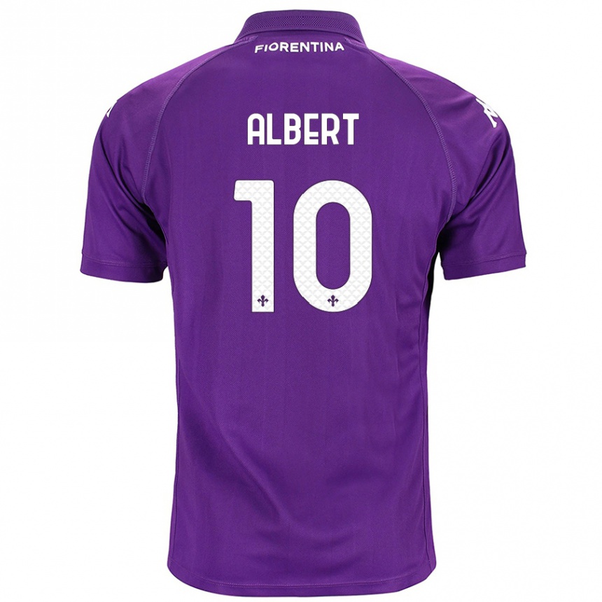 Kids Football Albert Gudmundsson #10 Purple Home Jersey 2024/25 T-Shirt