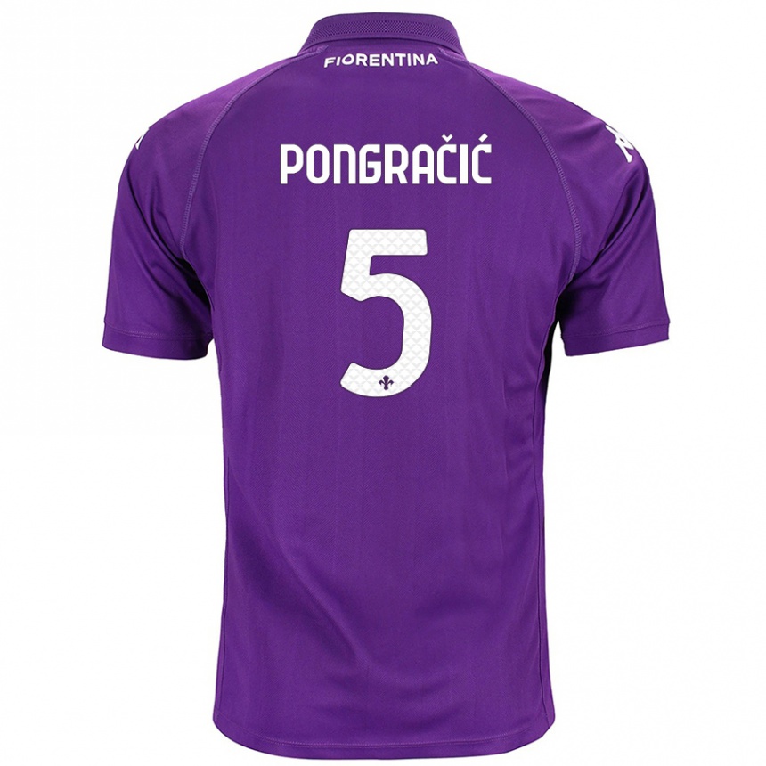 Kids Football Marin Pongračić #5 Purple Home Jersey 2024/25 T-Shirt