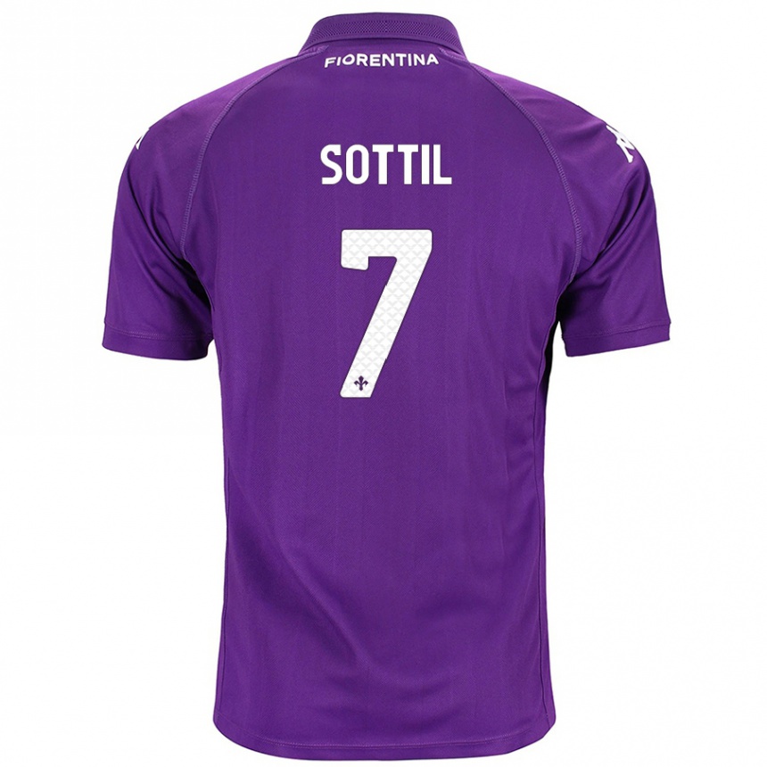 Kids Football Riccardo Sottil #7 Purple Home Jersey 2024/25 T-Shirt