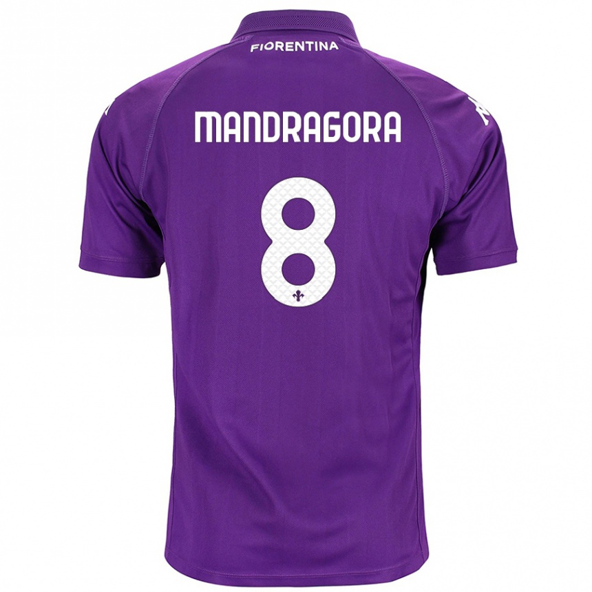 Kids Football Rolando Mandragora #8 Purple Home Jersey 2024/25 T-Shirt