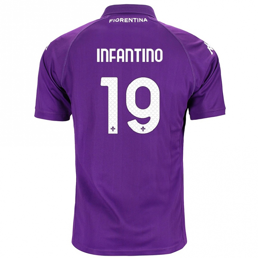 Kids Football Gino Infantino #19 Purple Home Jersey 2024/25 T-Shirt