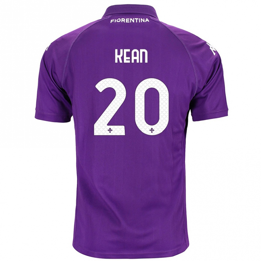 Kids Football Moise Kean #20 Purple Home Jersey 2024/25 T-Shirt