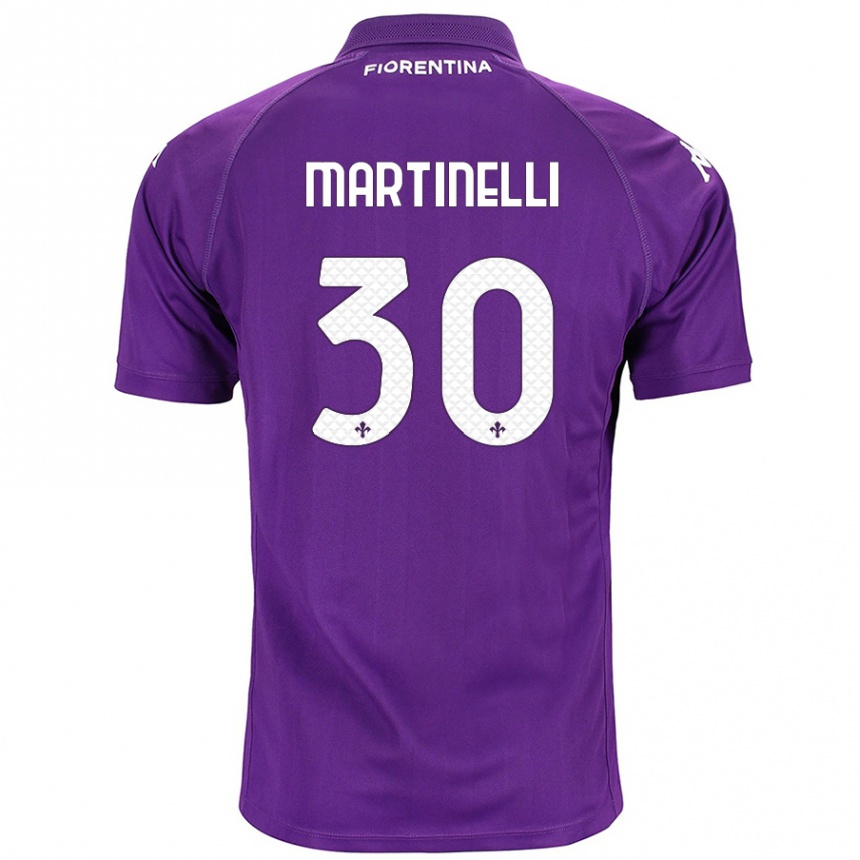 Kids Football Tommaso Martinelli #30 Purple Home Jersey 2024/25 T-Shirt