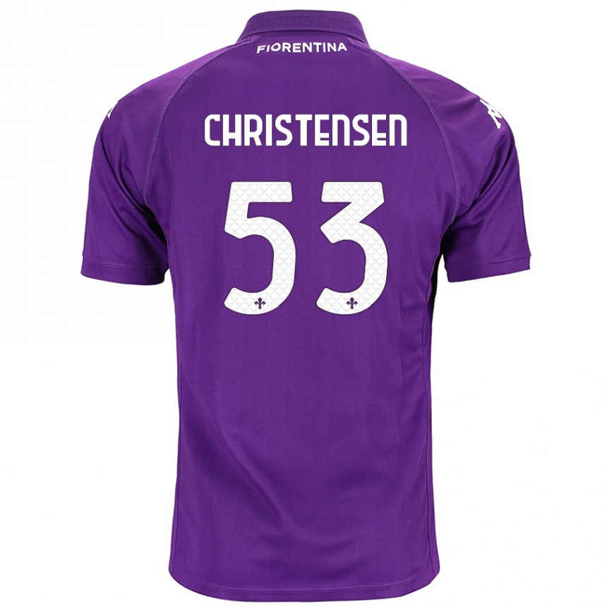 Kids Football Oliver Christensen #53 Purple Home Jersey 2024/25 T-Shirt