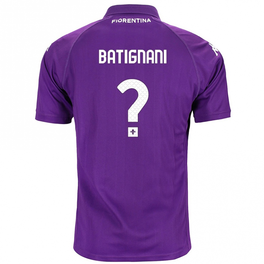 Kids Football Francesco Batignani #0 Purple Home Jersey 2024/25 T-Shirt