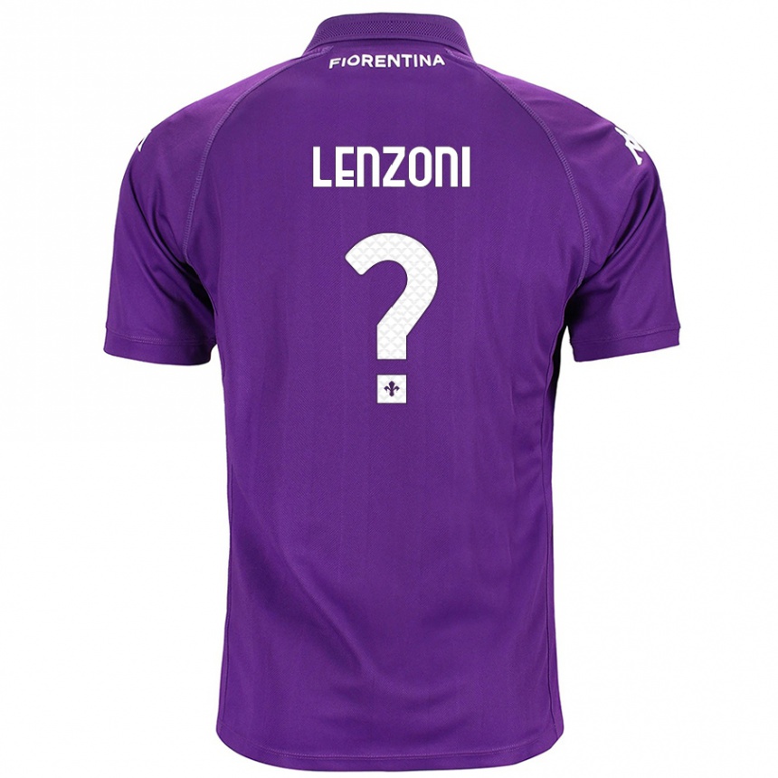 Kids Football Samuele Lenzoni #0 Purple Home Jersey 2024/25 T-Shirt