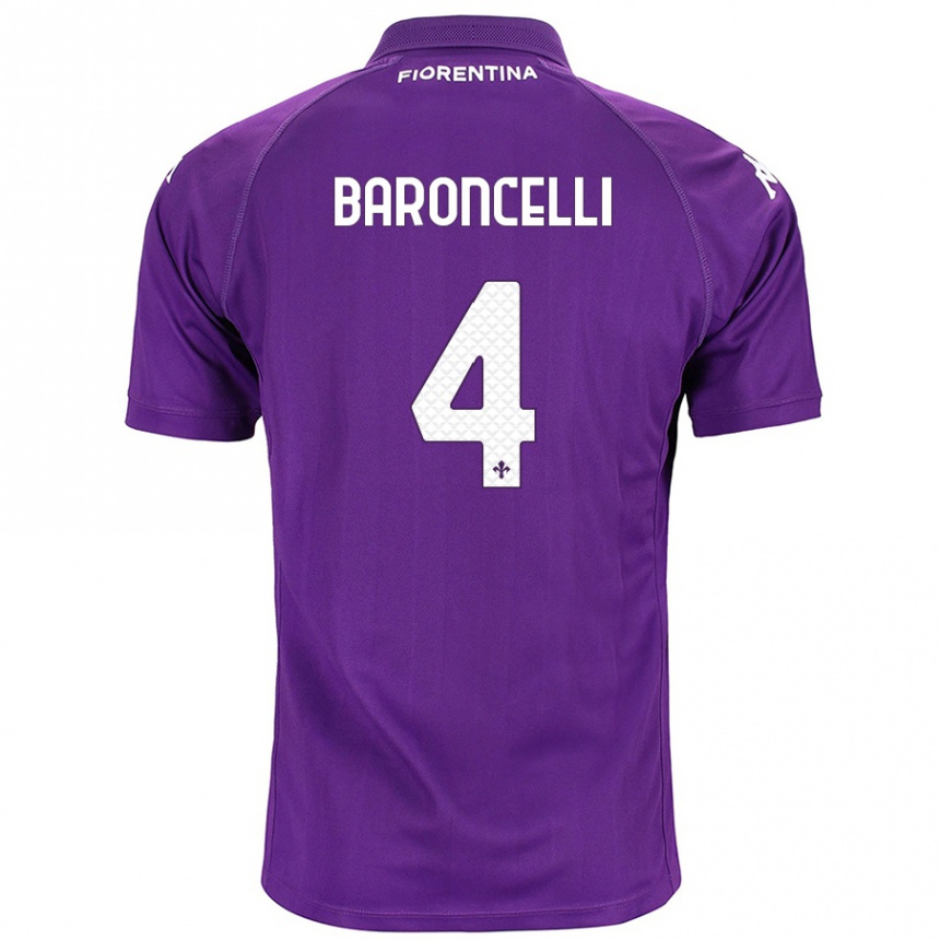 Kids Football Leonardo Baroncelli #4 Purple Home Jersey 2024/25 T-Shirt