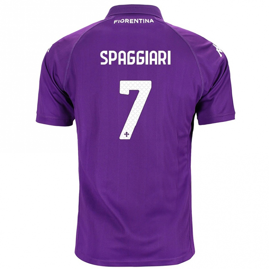 Kids Football Riccardo Spaggiari #7 Purple Home Jersey 2024/25 T-Shirt