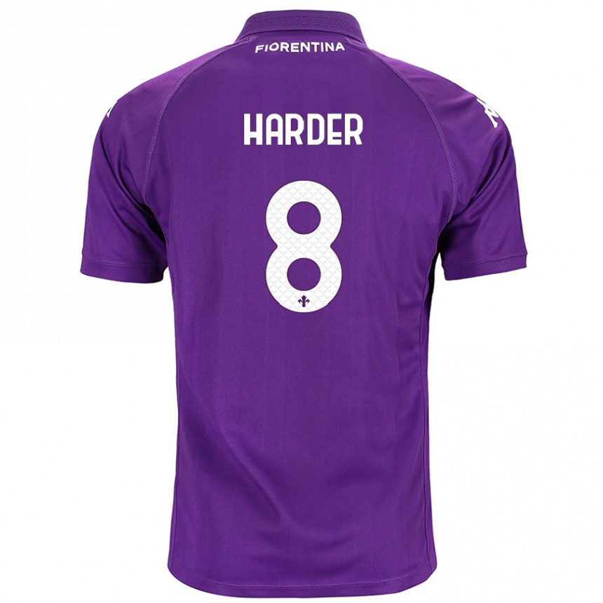 Kids Football Jonas Harder #8 Purple Home Jersey 2024/25 T-Shirt