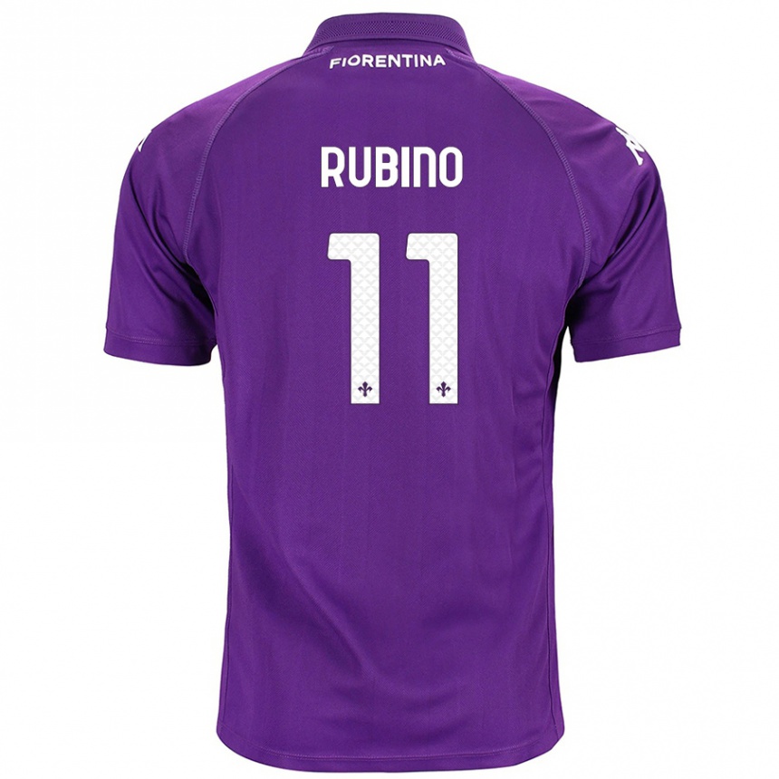 Kids Football Tommaso Rubino #11 Purple Home Jersey 2024/25 T-Shirt