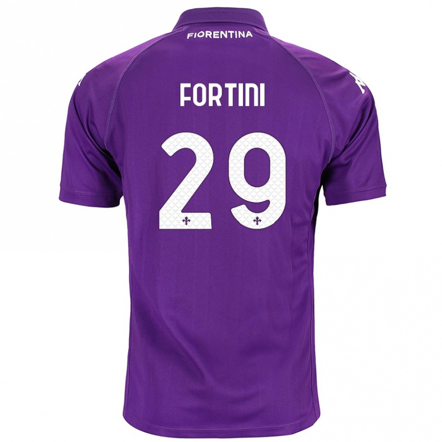 Kids Football Niccolò Fortini #29 Purple Home Jersey 2024/25 T-Shirt