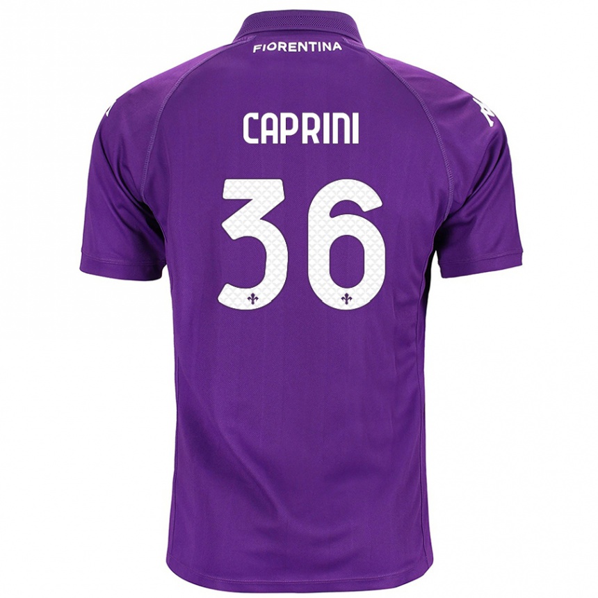 Kids Football Maat Daniel Caprini #36 Purple Home Jersey 2024/25 T-Shirt