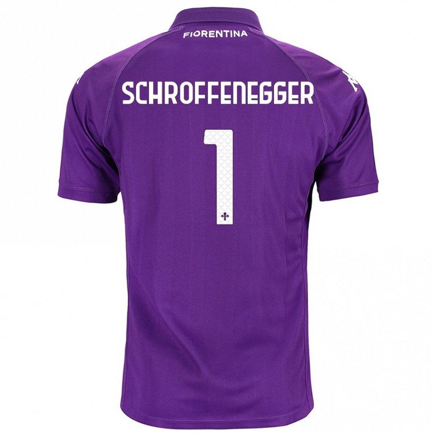 Kids Football Katja Schroffenegger #1 Purple Home Jersey 2024/25 T-Shirt