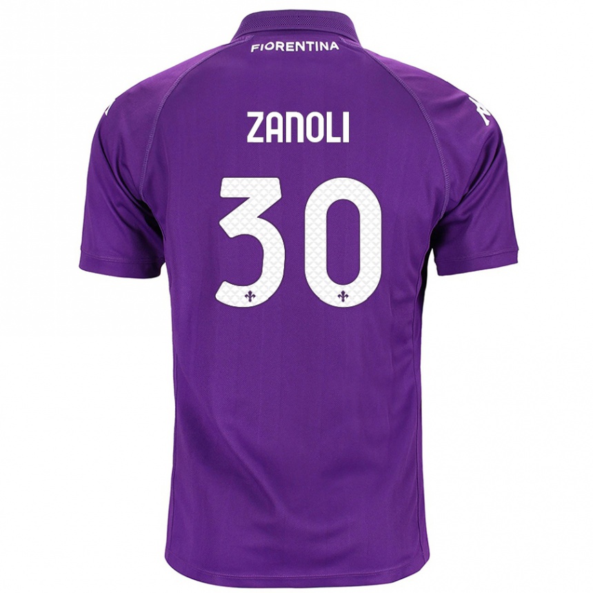 Kids Football Martina Zanoli #30 Purple Home Jersey 2024/25 T-Shirt